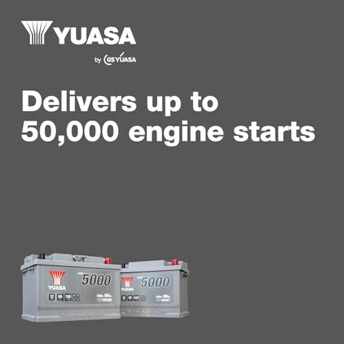 Yuasa YBX5096 12V 80Ah 740CCA Silver High Performance Car Battery