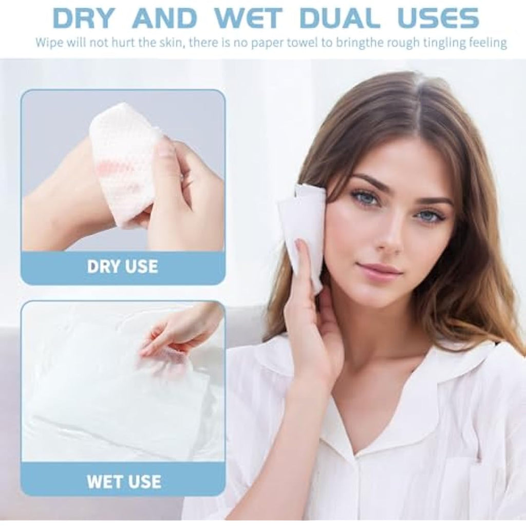 Cotton Facial Dry Wipes – 400 Count Disposable Face Towels