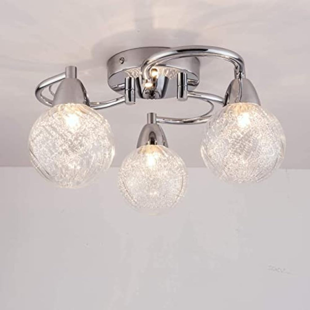 Aurolite Bolla 3-Light LED Semi Flush Ceiling Light | Polished Chrome