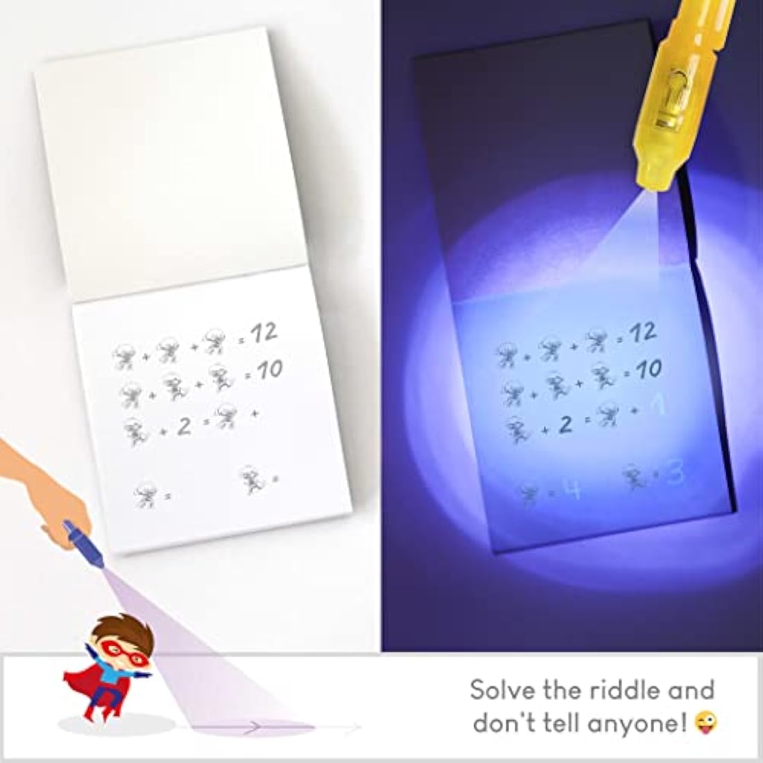 BONNYCO Superhero Invisible Ink Pen and Notebook Set - 32 Pack Party Fillers