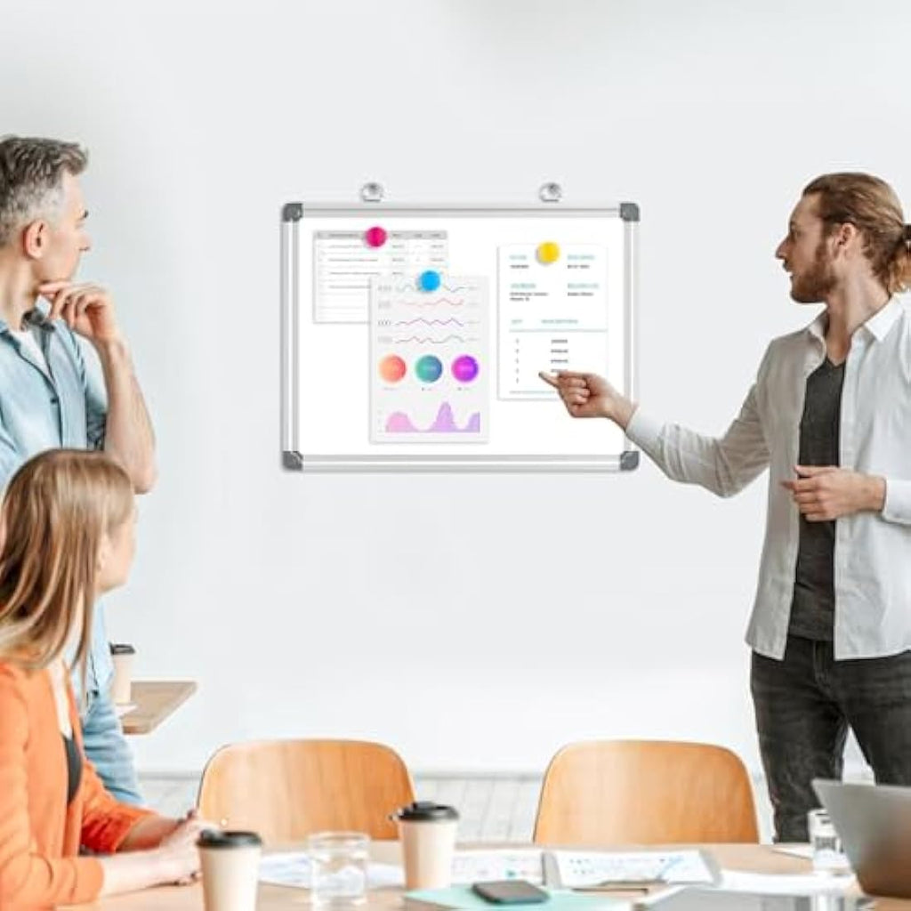 DOLLAR BOSS Magnetic Whiteboard | 30x40cm Double-Sided Dry Erase Board