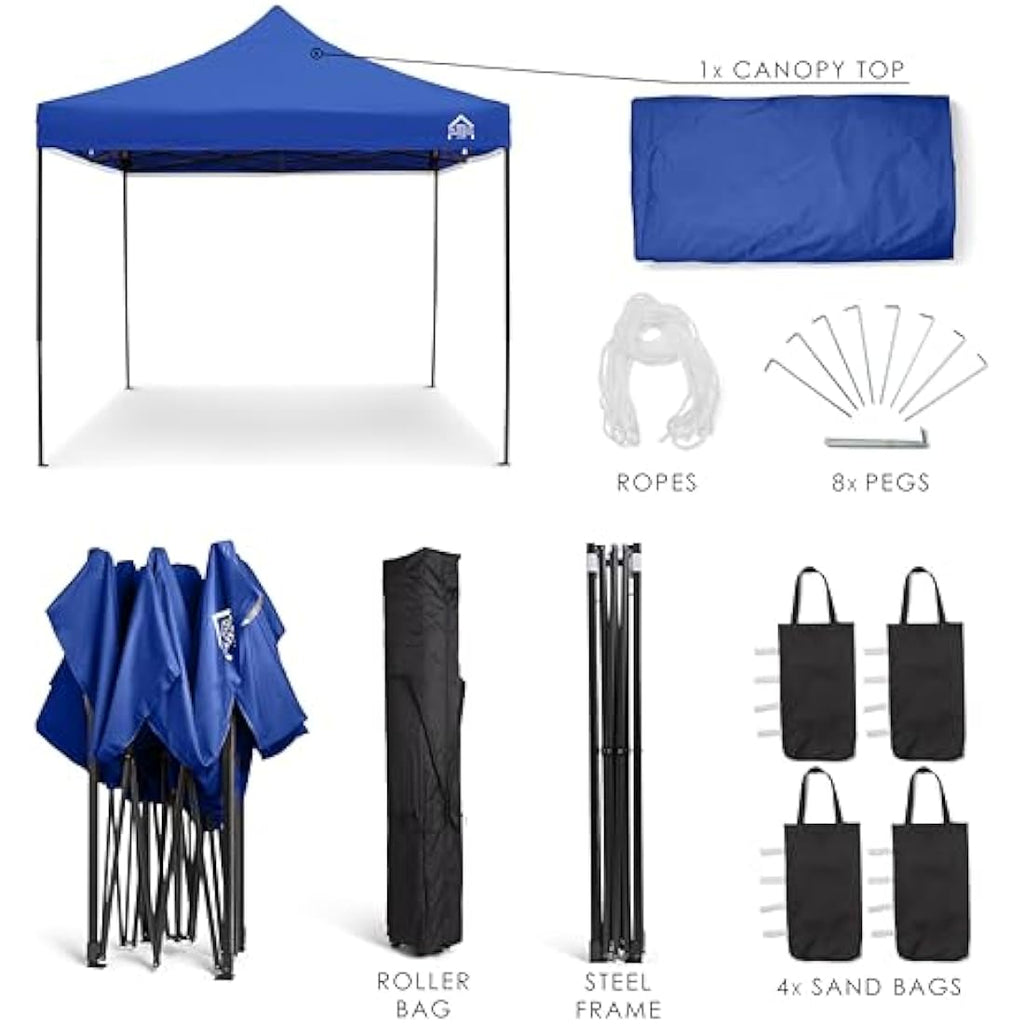 All Seasons Gazebos 3x3m Heavy Duty Waterproof Pop Up Gazebo - Royal Blue