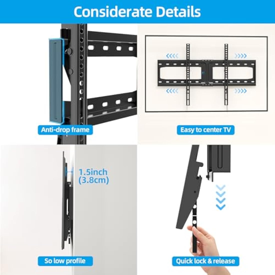 HOME VISION Heavy Duty Tilt TV Wall Mount for 32-85 Inch TVs | VESA 600x400