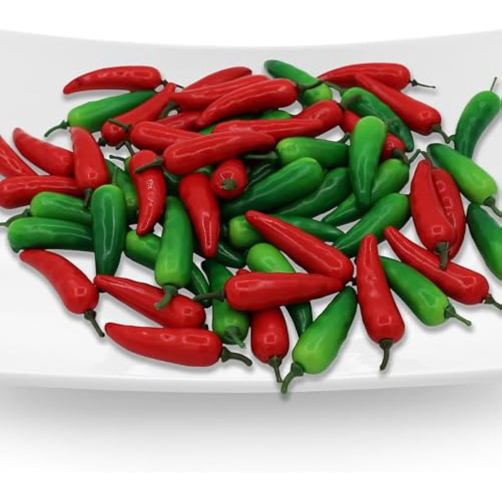 60PCS Artificial Mini Hot Chili Peppers for Kitchen Decor