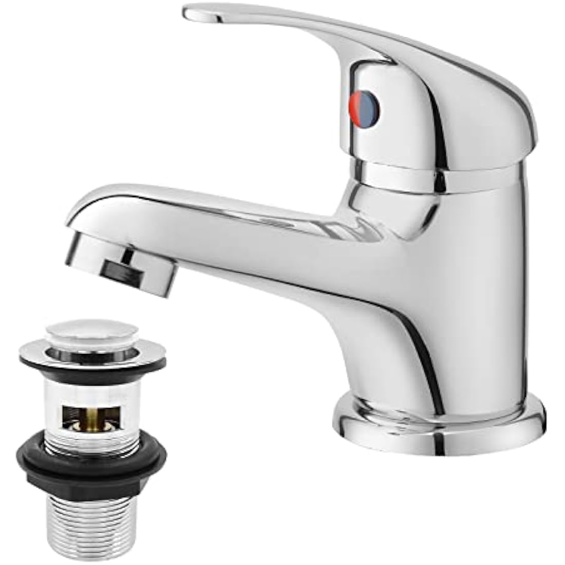 Jolof Store Brass Basin Mixer Tap | Chrome Monobloc Sink Faucet with Waste