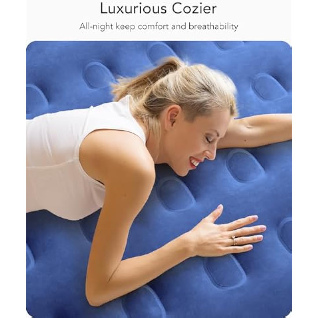 iDOO Single Air Mattress with Built-in Pump - Inflatable Camping Guest Bed