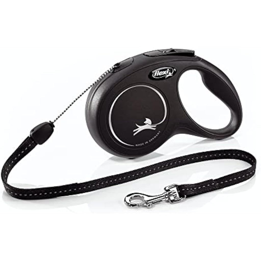 Flexi New Classic Retractable Cord Dog Leash - Small, 26ft, Black
