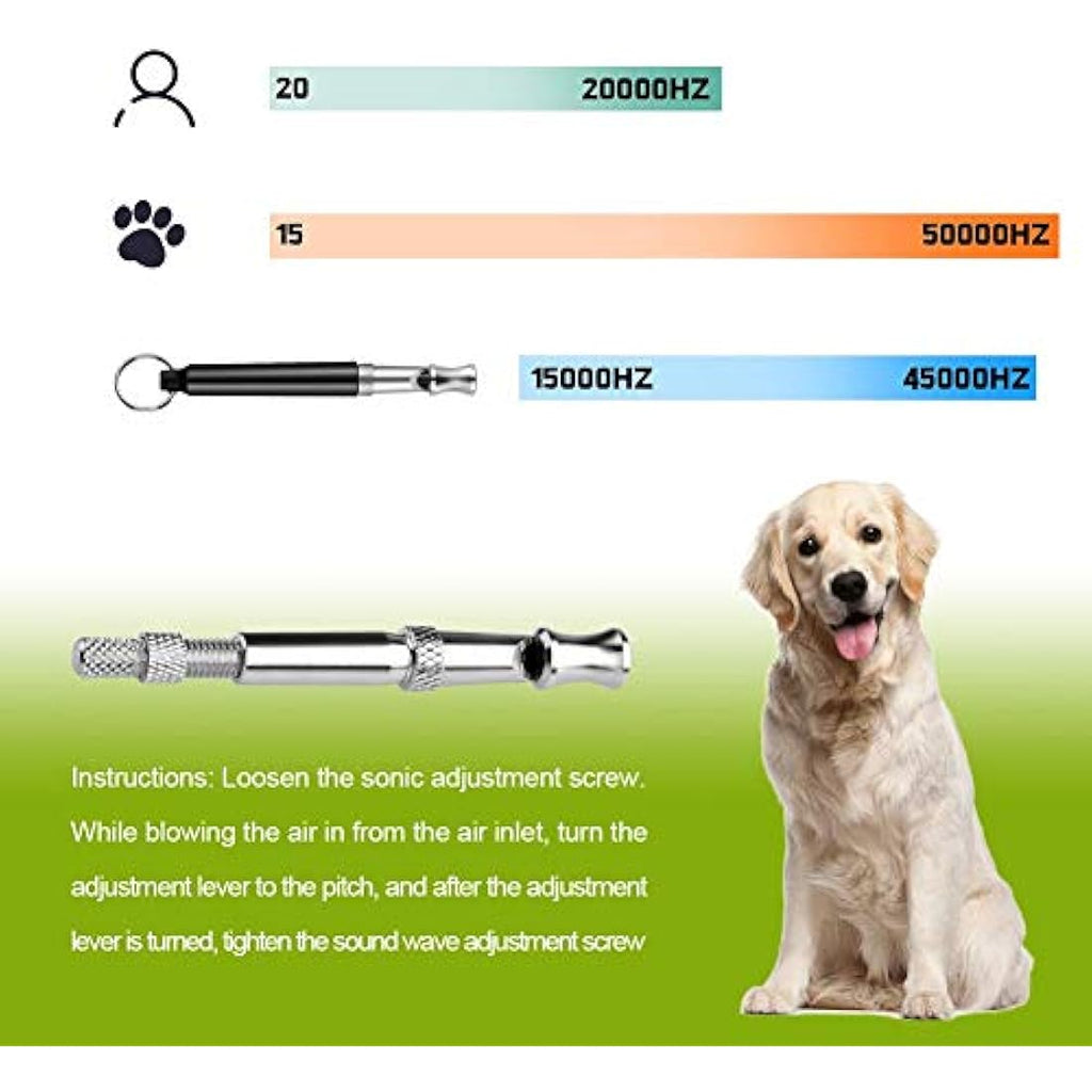 Ultrasonic Dog Whistle and Clicker Set for Training & Recall