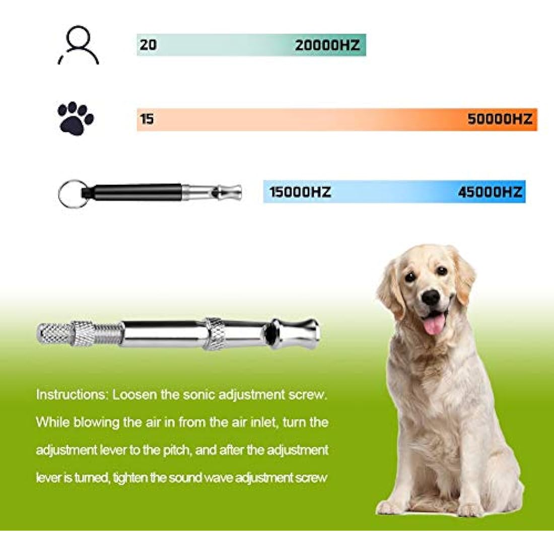 Ultrasonic Dog Whistle and Clicker Set for Training & Recall