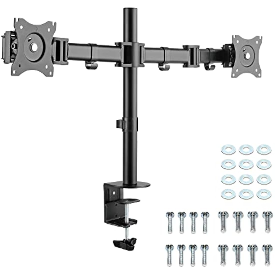RICOO Dual Monitor Stand | 15-27 Inch VESA Desk Mount with Swivel & Tilt