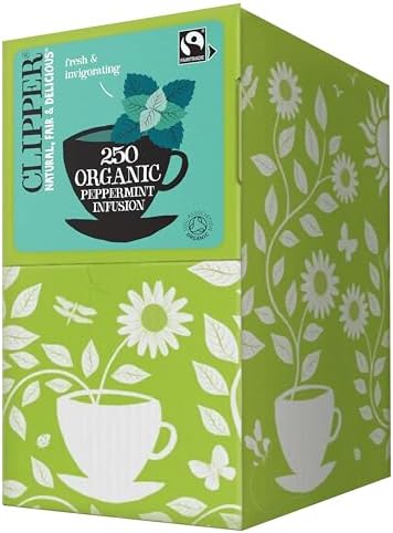 Clipper Organic Peppermint Tea - 250 Caffeine-Free Wrapped Bags