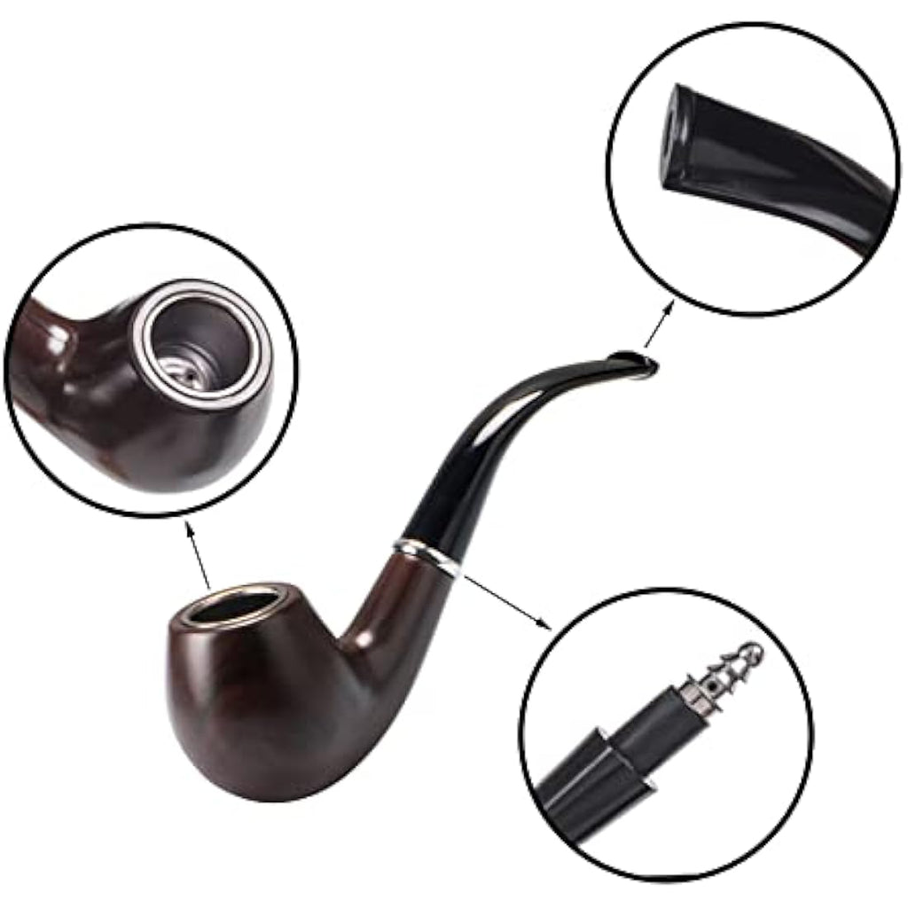 Handmade Pear Wood Tobacco Pipe – 9mm Filter Smoking Set