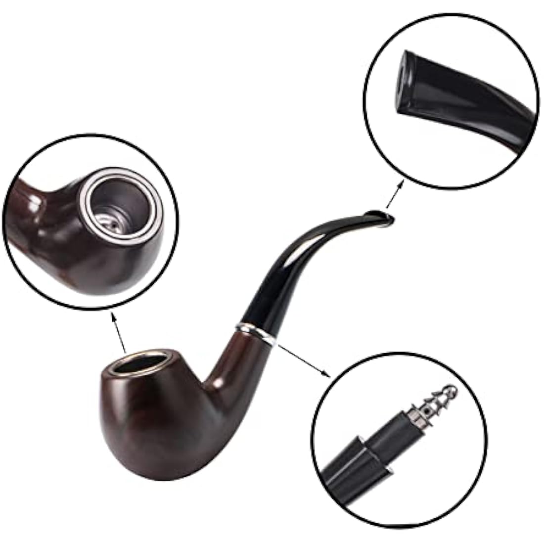 Handmade Pear Wood Tobacco Pipe – 9mm Filter Smoking Set