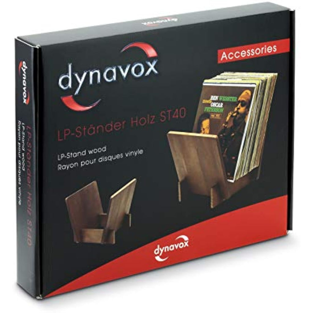 Dynavox Pine Wood Vinyl Record Storage Box | Holds 40 LPs – Light Brown