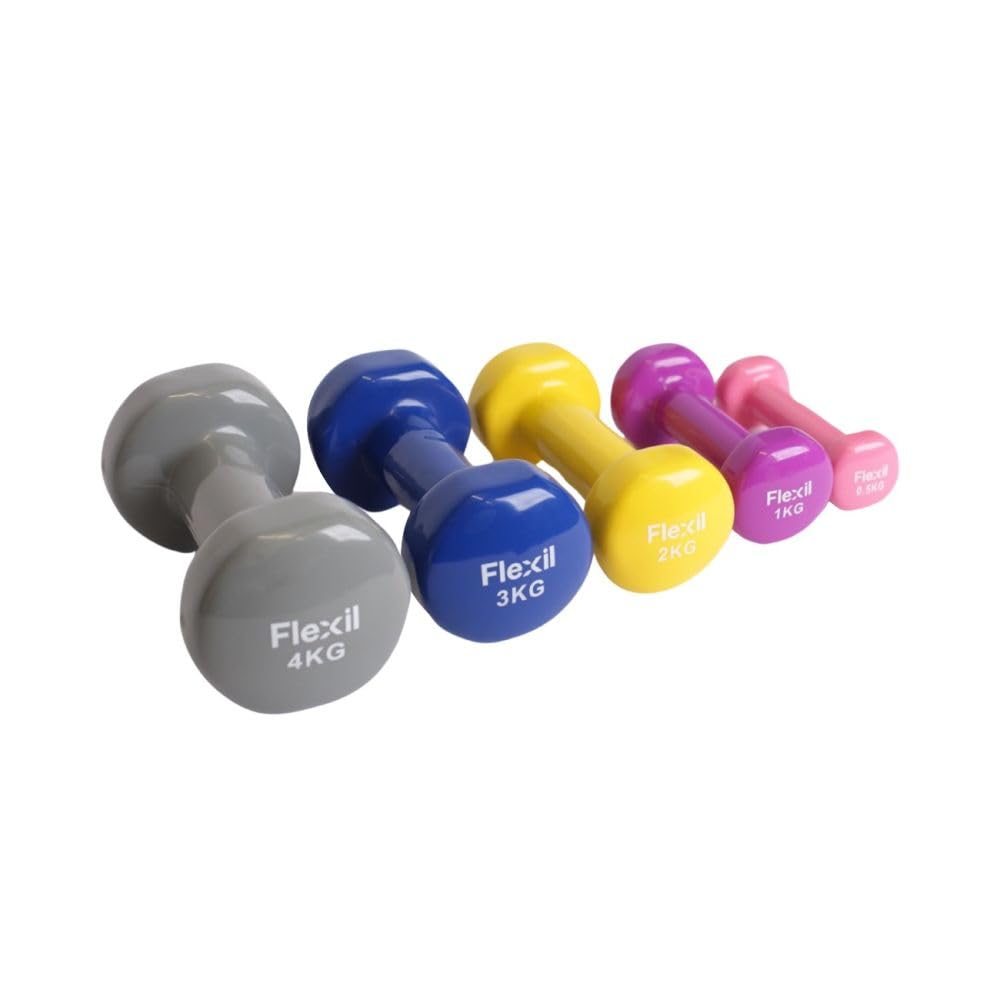 Jolof Store Vinyl Coated Cast Iron Dumbbell Hand Weights Set - 4kg