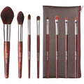 ENZO KEN Natural Horse Hair Makeup Brush Set with Walnut Handle & Case