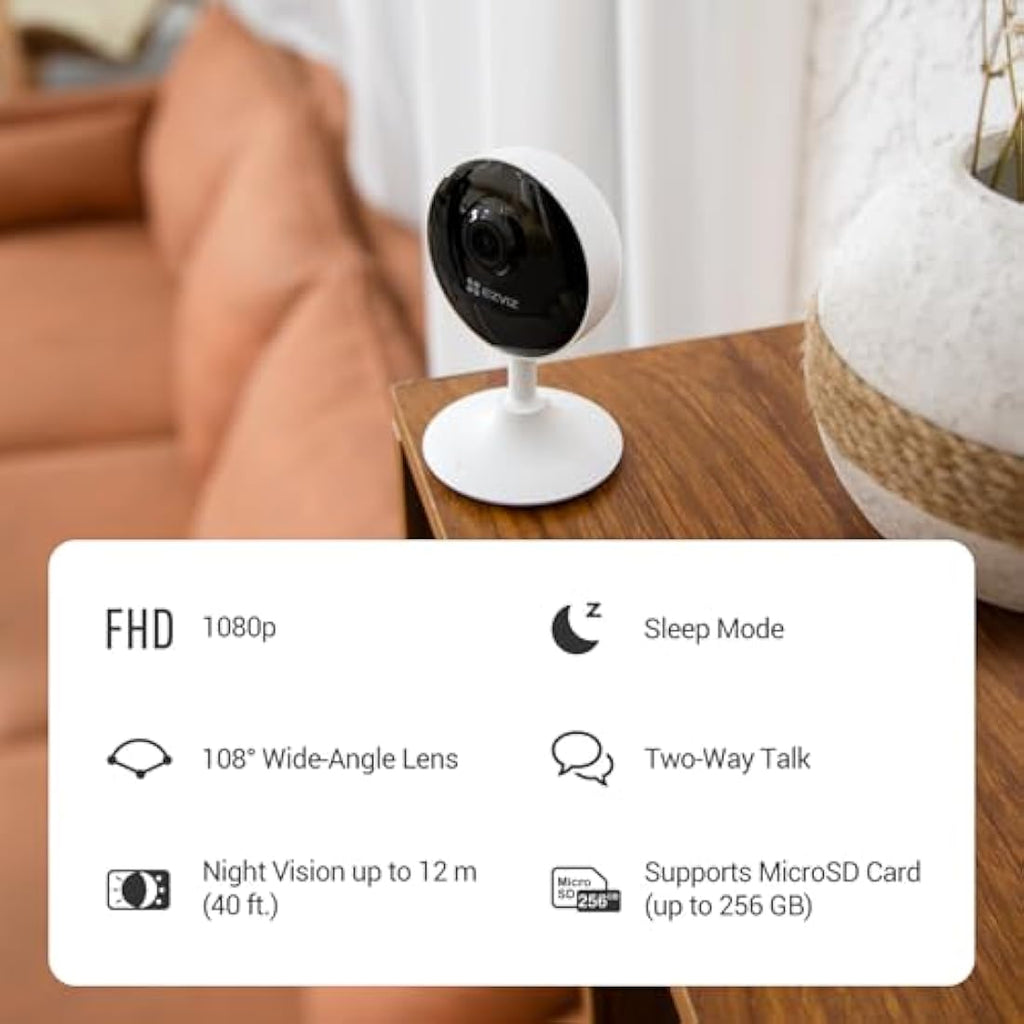 EZVIZ C1C 1080P Indoor WiFi Security Camera 2-Pack | Night Vision & Audio