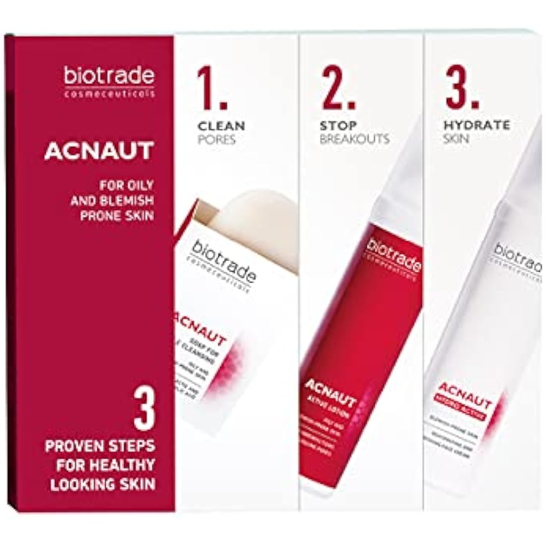 Biotrade Acnaut 3-Step Anti-Blemish Skincare Set for Oil Control