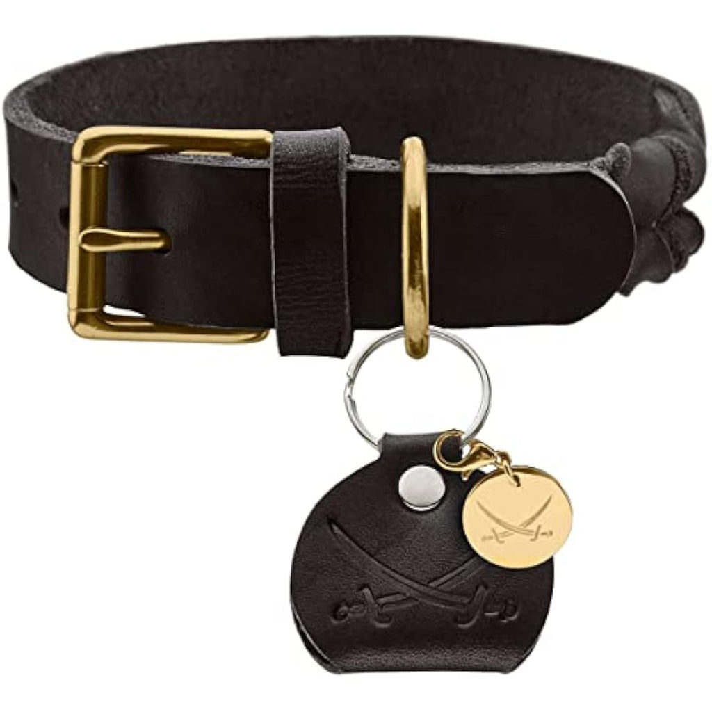 Hunter Sansibar Solid Braided Leather Dog Collar - Black - 65 L
