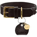 Hunter Sansibar Solid Braided Leather Dog Collar - Black - 65 L