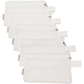 Augbunny 100% Cotton 16oz Canvas Zipper Makeup Pouch - White (5-Pack)