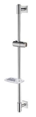 HomeHeng 80cm Shower Riser Rail | Brushed Nickel Slide Bar with Soap Dish