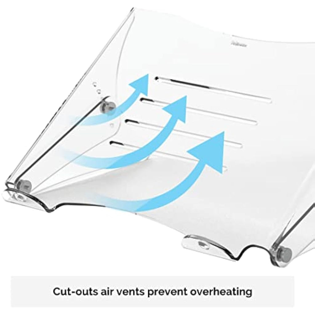 Fellowes Clarity Adjustable Laptop Stand – Clear Acrylic Riser for 15"