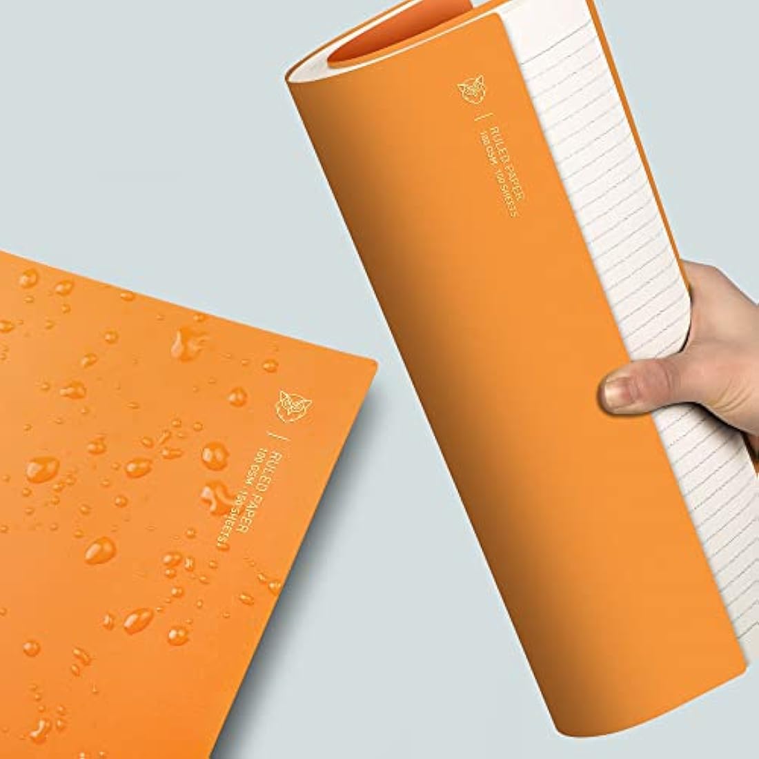 EMSHOI A4 Spiral Notebook - 300 Pages College Ruled 100gsm Paper, Orange