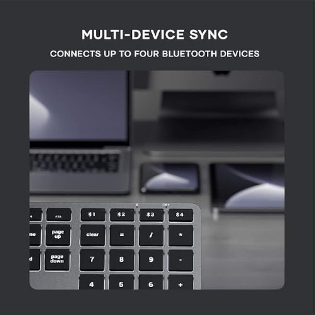 Satechi Slim X3 Bluetooth Backlit Keyboard with Numeric Keypad - Space Grey