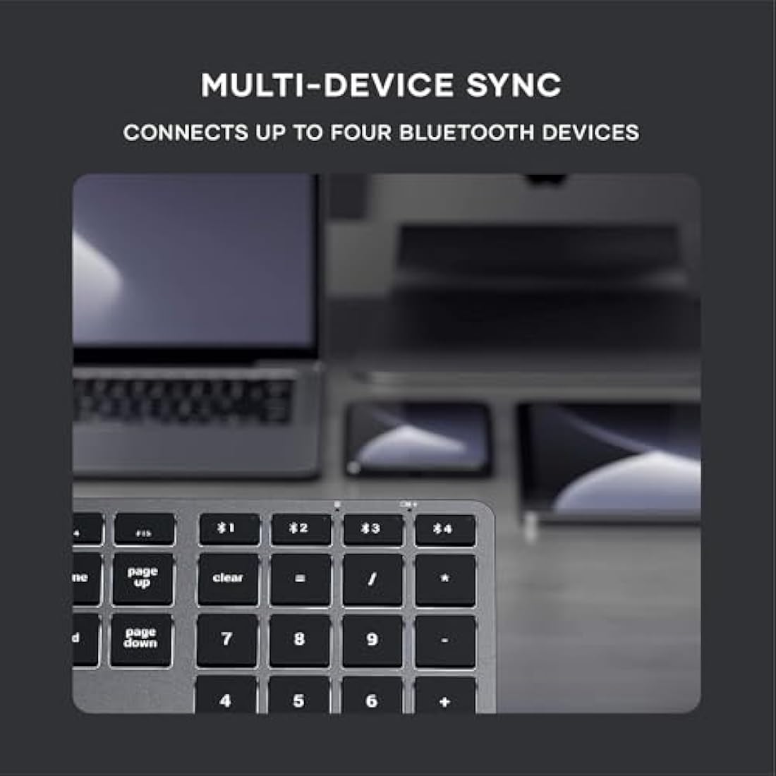 Satechi Slim X3 Bluetooth Backlit Keyboard with Numeric Keypad - Space Grey