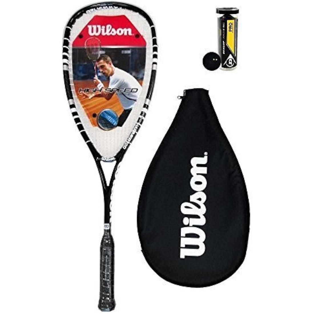 Wilson Hyper Hammer 120 PH Squash Racket with 3 Dunlop Squash Balls