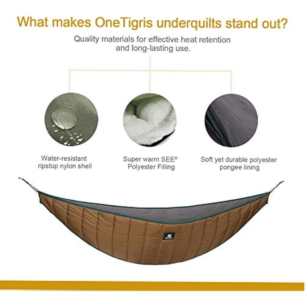 OneTigris HIDEOUT Hammock Underquilt – 4 Season Lightweight Camping Gear