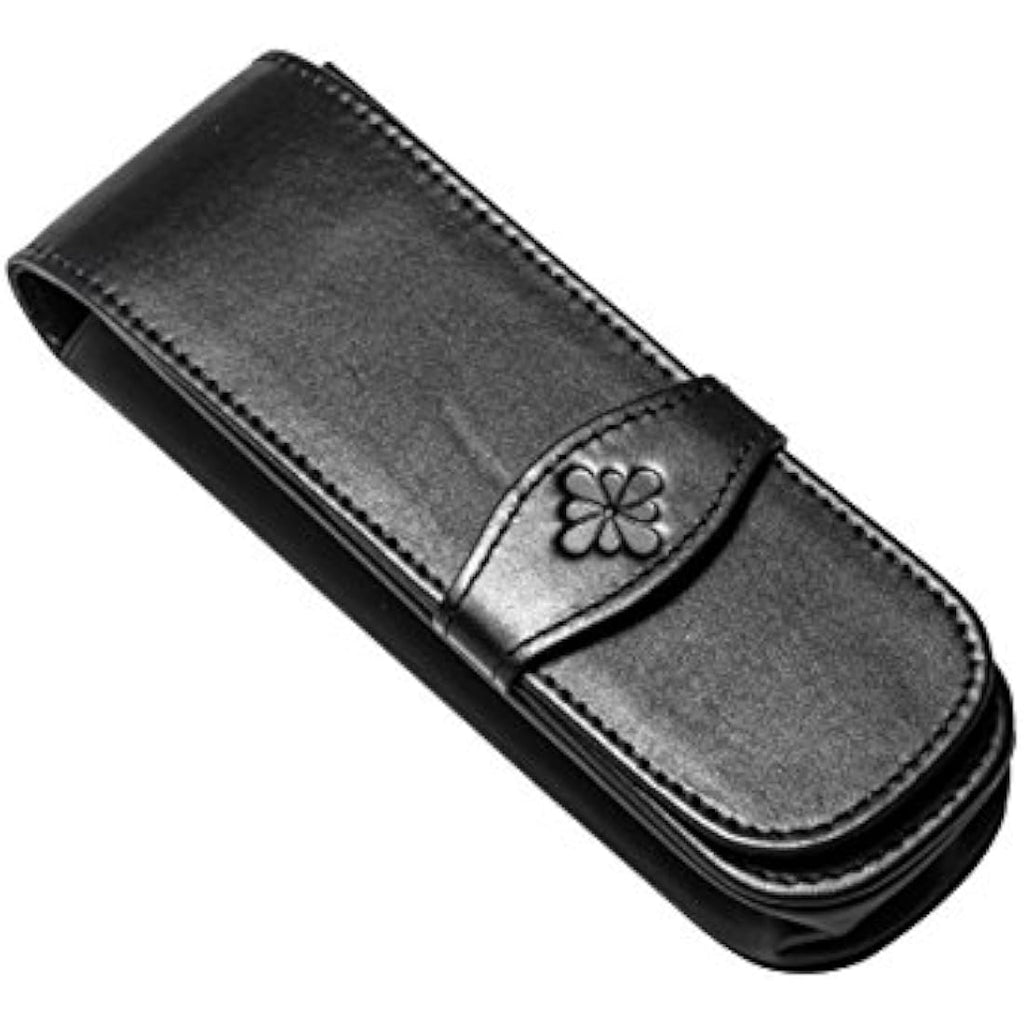 Diplomat Leather Double Pen Case – Black Luxury Storage for Two Pens