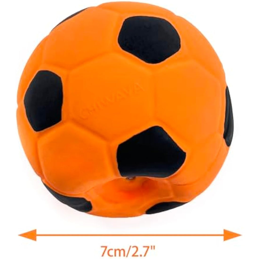 Chiwava Squeaky Latex Dog Footballs | 3-Pack Interactive Fetch Toys