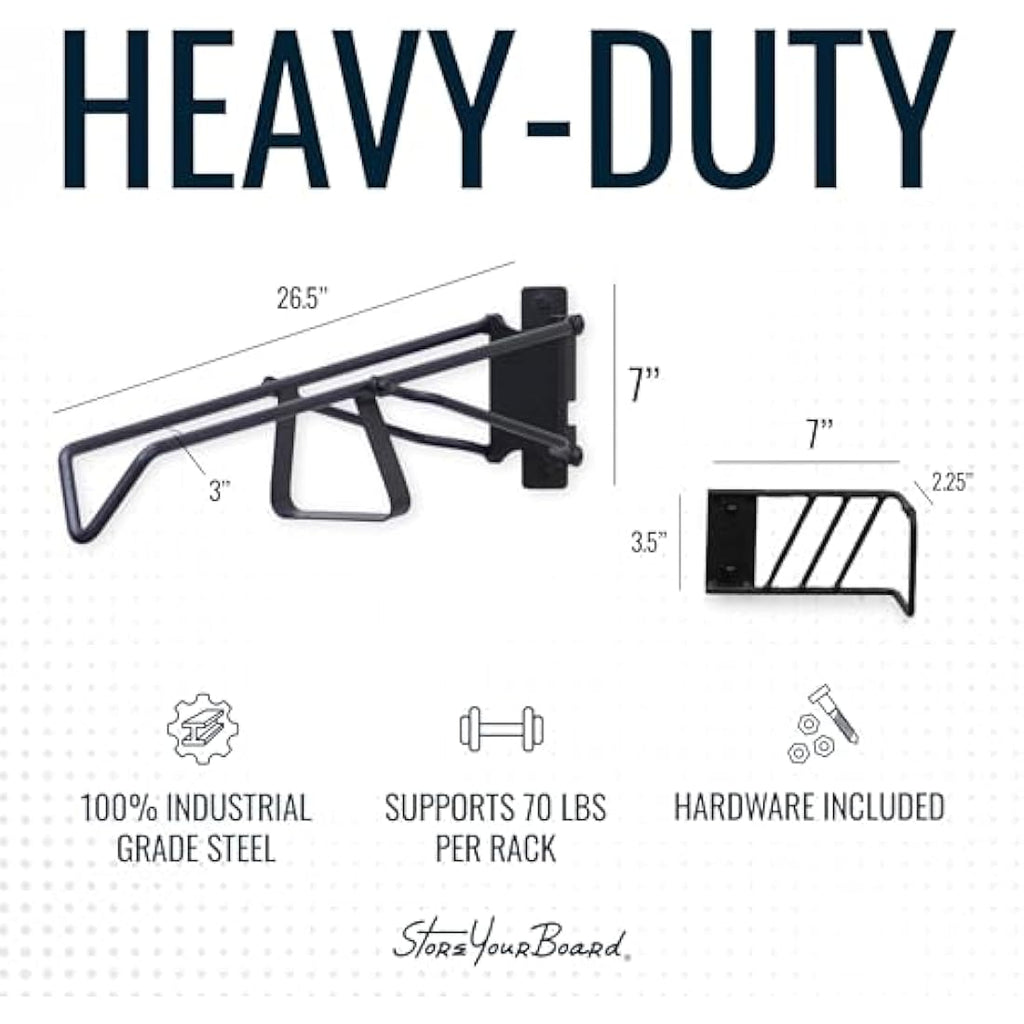 StoreYourBoard SwivelStow Bike Wall Mount 2-Pack – Heavy Duty 70lb Rack