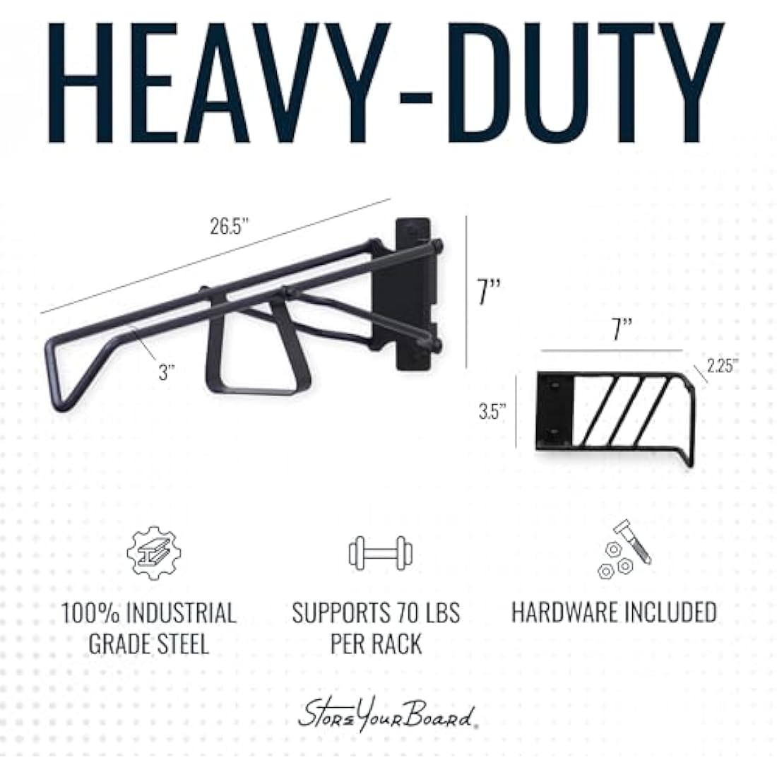 StoreYourBoard SwivelStow Bike Wall Mount 2-Pack – Heavy Duty 70lb Rack