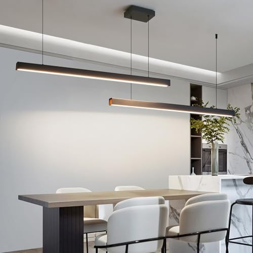 Mikeru Modern LED Linear Pendant Light – Dimmable 180cm Kitchen Island Light