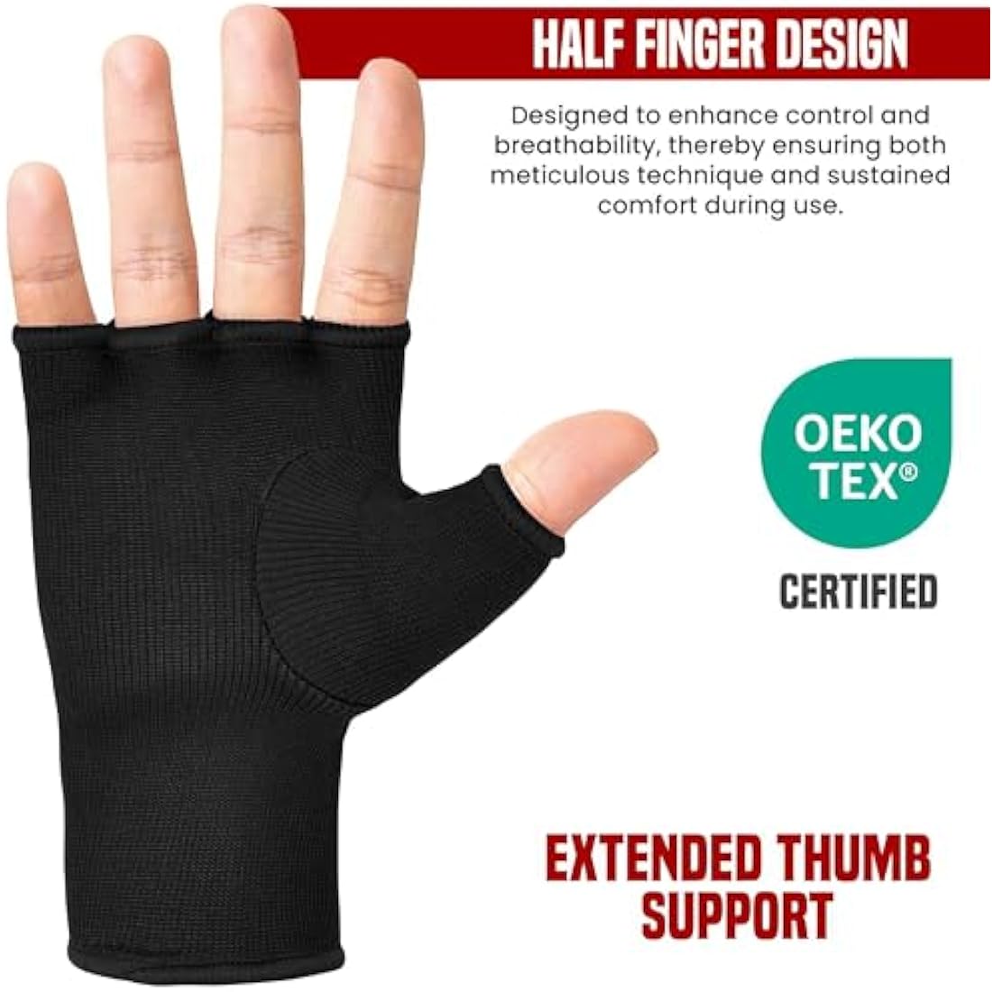 RDX Boxing Hand Wraps - Elasticated Inner Gloves for MMA & Muay Thai