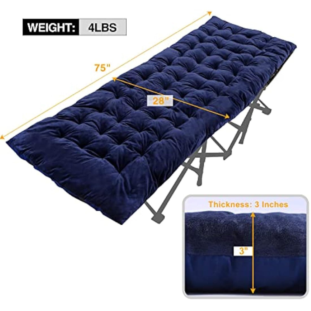 REDCAMP XL Camping Cot Mattress Pad – 75x28 Soft Cotton Sleeping Mat