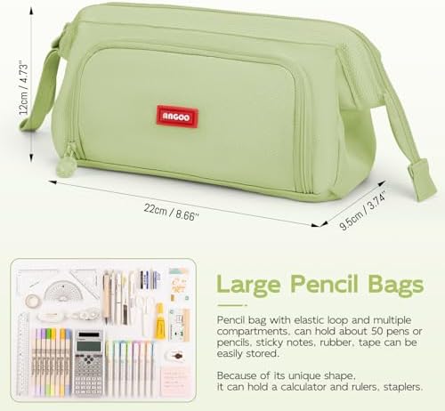 Mamowla Large Pencil Case | Durable Stationery Pouch for School