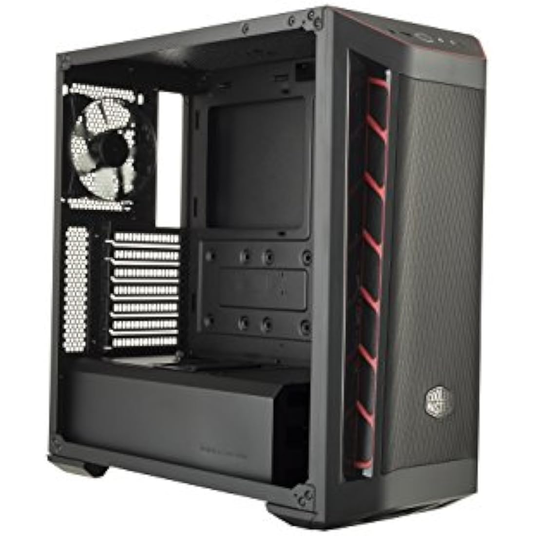 Cooler Master MasterBox MB511 ATX Gaming PC Case – Mesh Front & Red Accent
