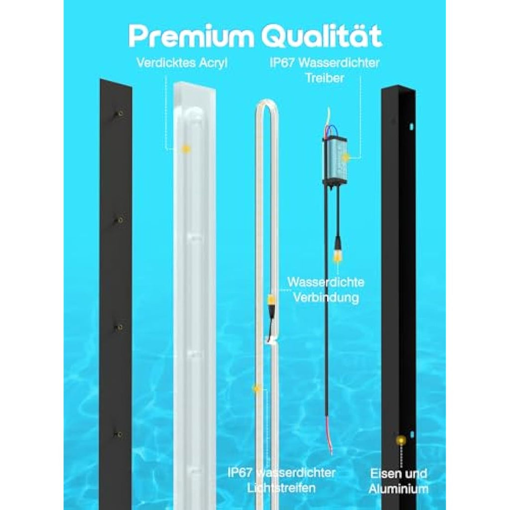 Modern LED Outdoor Wall Sconce | IP65 Waterproof 48W 150cm