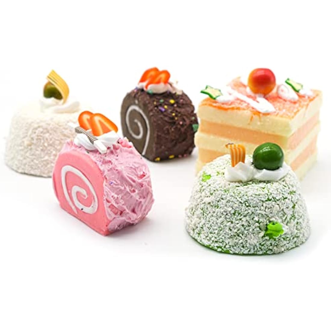 Jolof Store Artificial Cupcake Models – 5Pcs Realistic PU Fake Cake Props