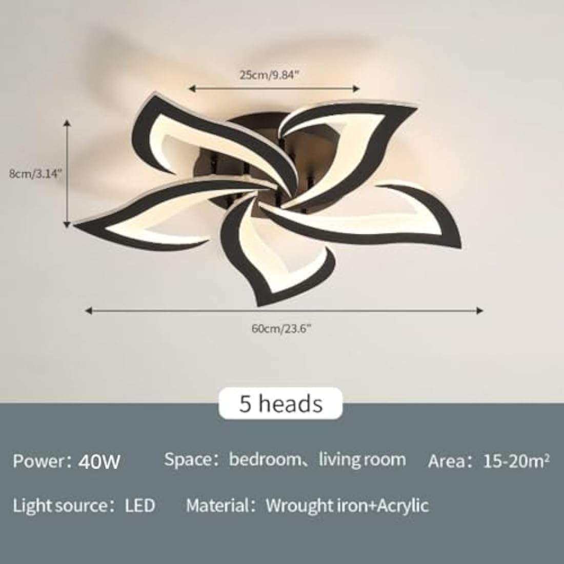 Riserva Modern Flower LED Ceiling Light | 40W Dimmable Petal Lamp