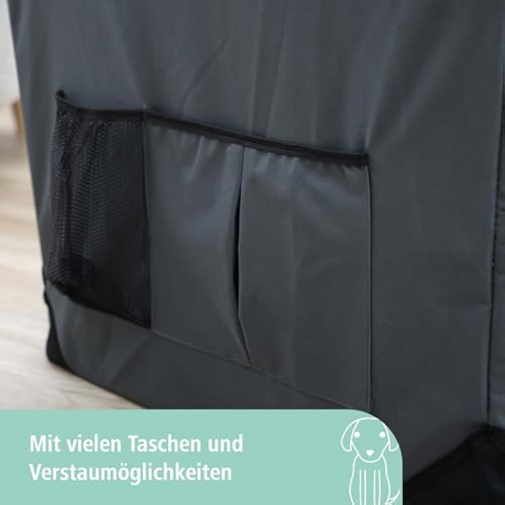 Kerbl Pet Travel Box Journey - Foldable Dog Carrier, Gray/Beige