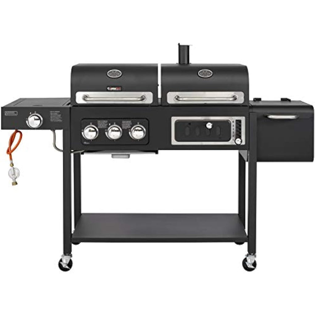 CosmoGrill Hybrid 4 Burner Dual Fuel BBQ | Gas Grill & Charcoal Smoker