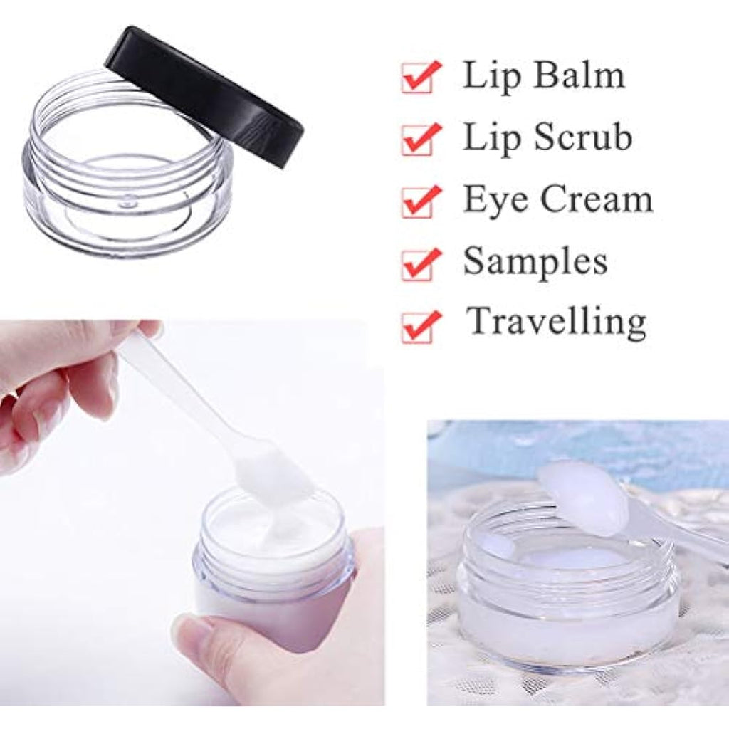 kuou 10-Pack 15ml Empty Plastic Cosmetic Jars with Lids and Spatulas