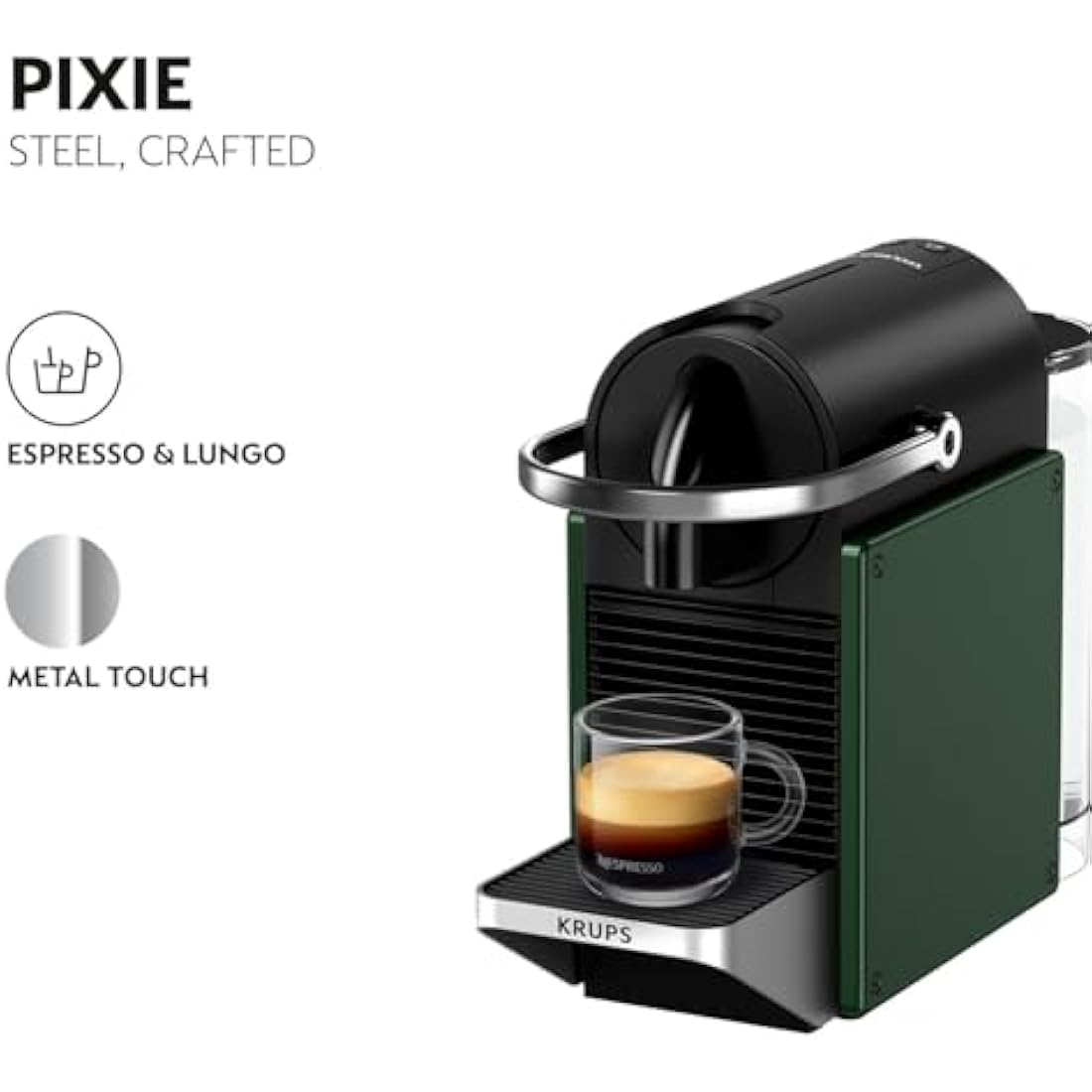 Nespresso Pixie by Krups | Compact Espresso Coffee Pod Machine - Dark Green