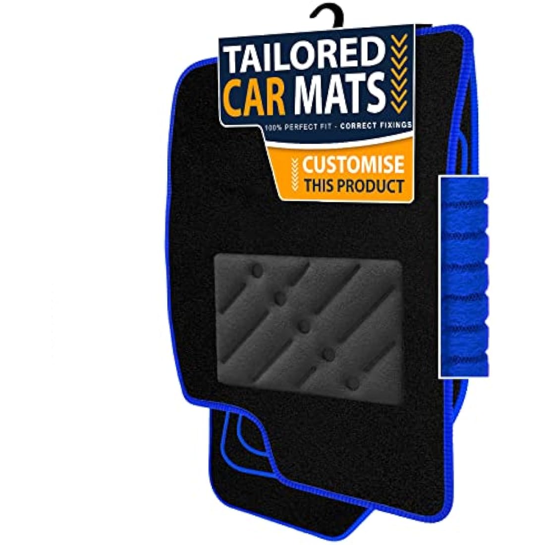 Ford Tourneo Connect 2015-2022 Car Mats – Black Carpet Blue Trim