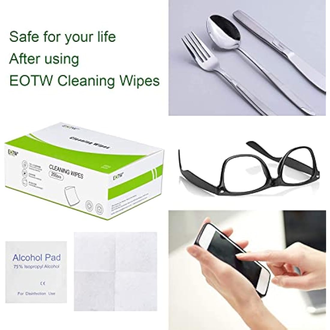 EOTW 200pc Alcohol Cleaning Wipes | 75% Sterile Prep Pads for Screens